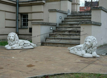 Löwe Liegend Statue Figur Garten Terrassen Dekoration Skulptur Antik